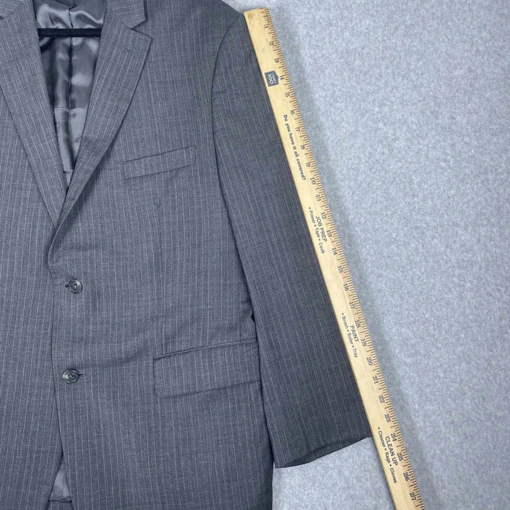 Jos. A. Bank Blazer Mens 44 Regular Grey Pinstripe Tailored Fit Wool Signature